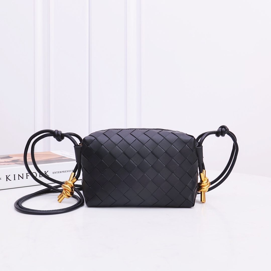 Woven Square Bag Sheepskin Metal Knot Adjustable Shoulder Strap