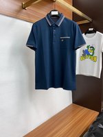 Dior Clothing Polo T-Shirt Blue Embroidery Summer Collection