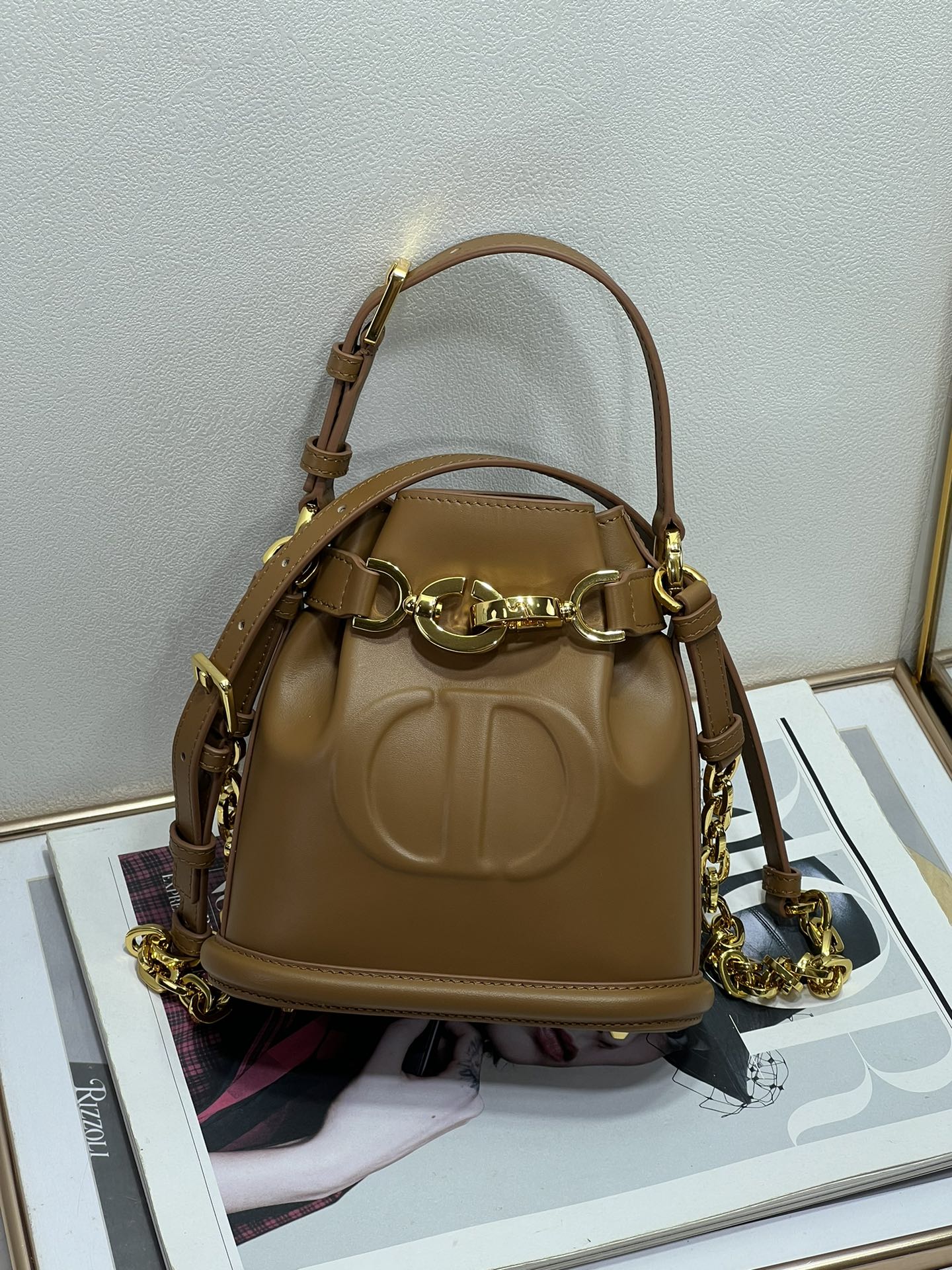Dior Oblique 水桶包 头层牛皮 小号