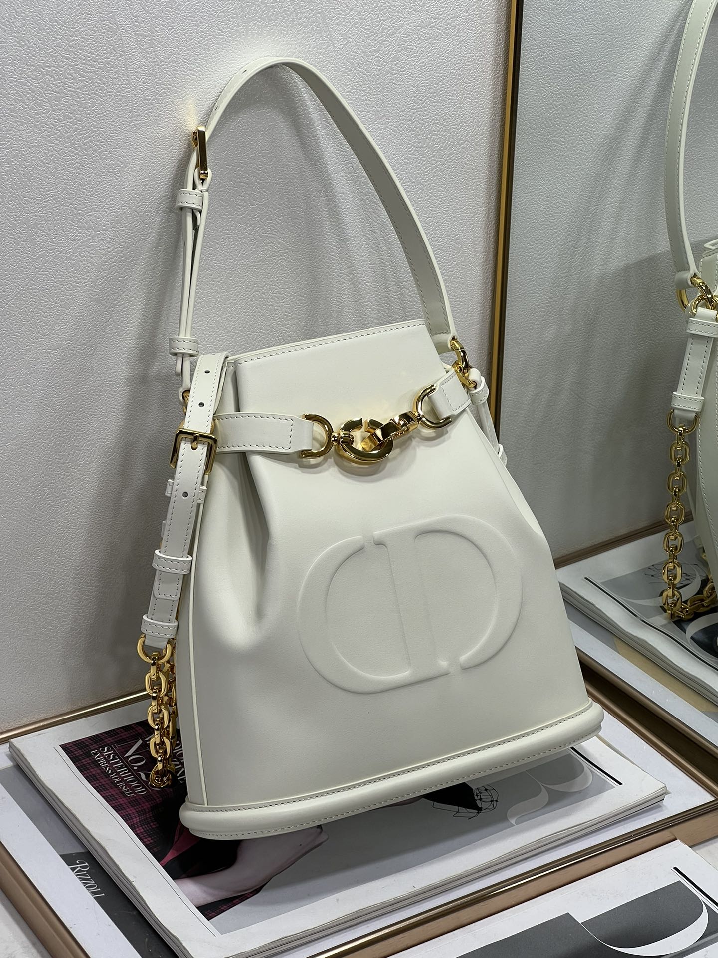Dior Oblique 水桶包 头层牛皮 大号