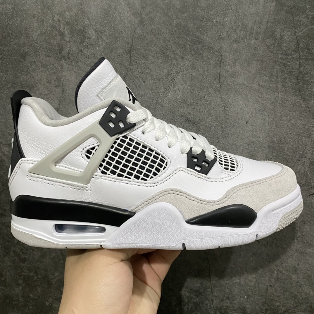 [Women's Shoes Made in Guan] Original Aj4 ”Military Black” Gray White Black Small White Cement 408452-111