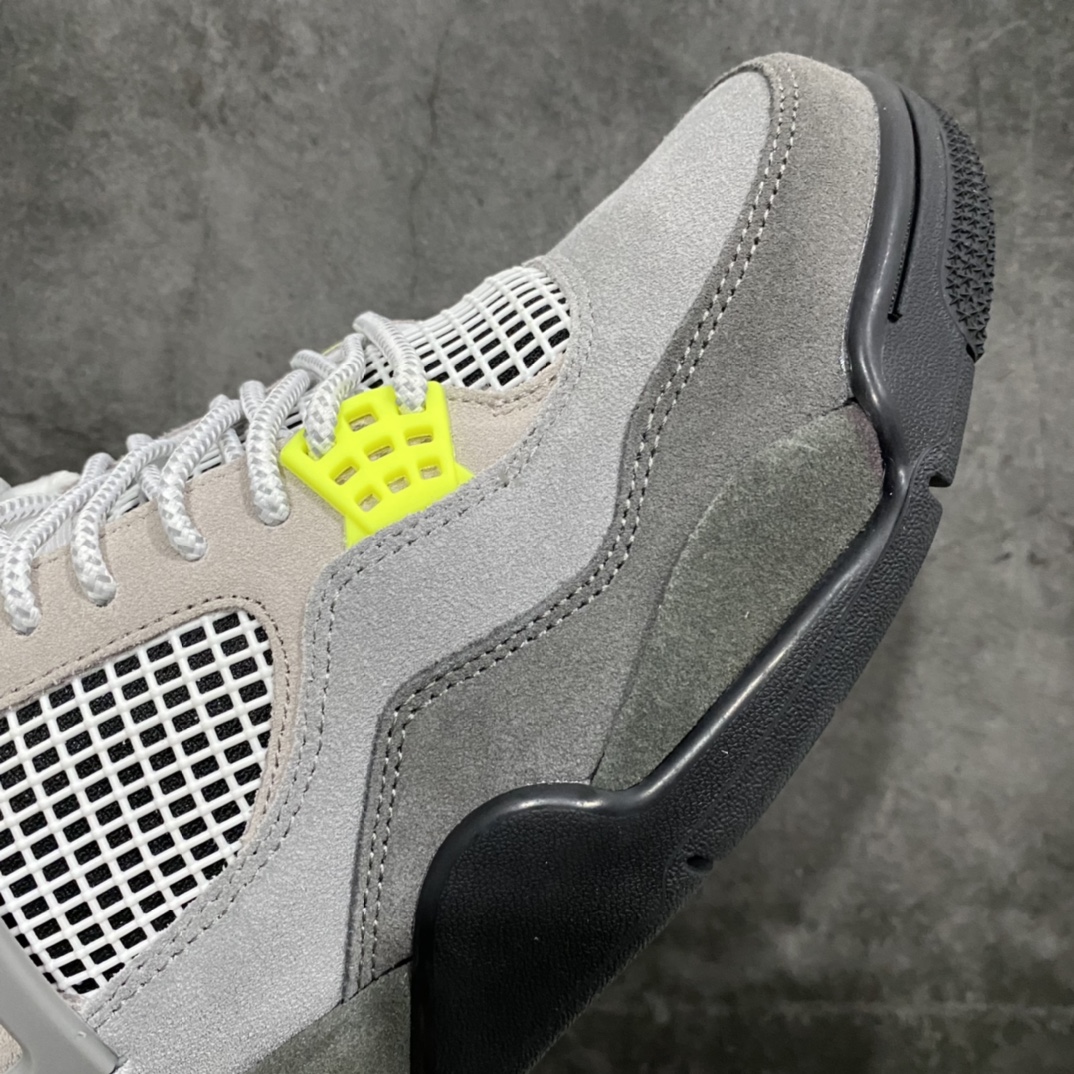 图片[6]-【纯原版本】Air Jordan 4 Retro LE\”Air Max 95 Neon\”AJ4 乔丹4代灰绿麂皮 货号：CT5342-007n码数：40-47.5含半码-莆田鞋批发中心