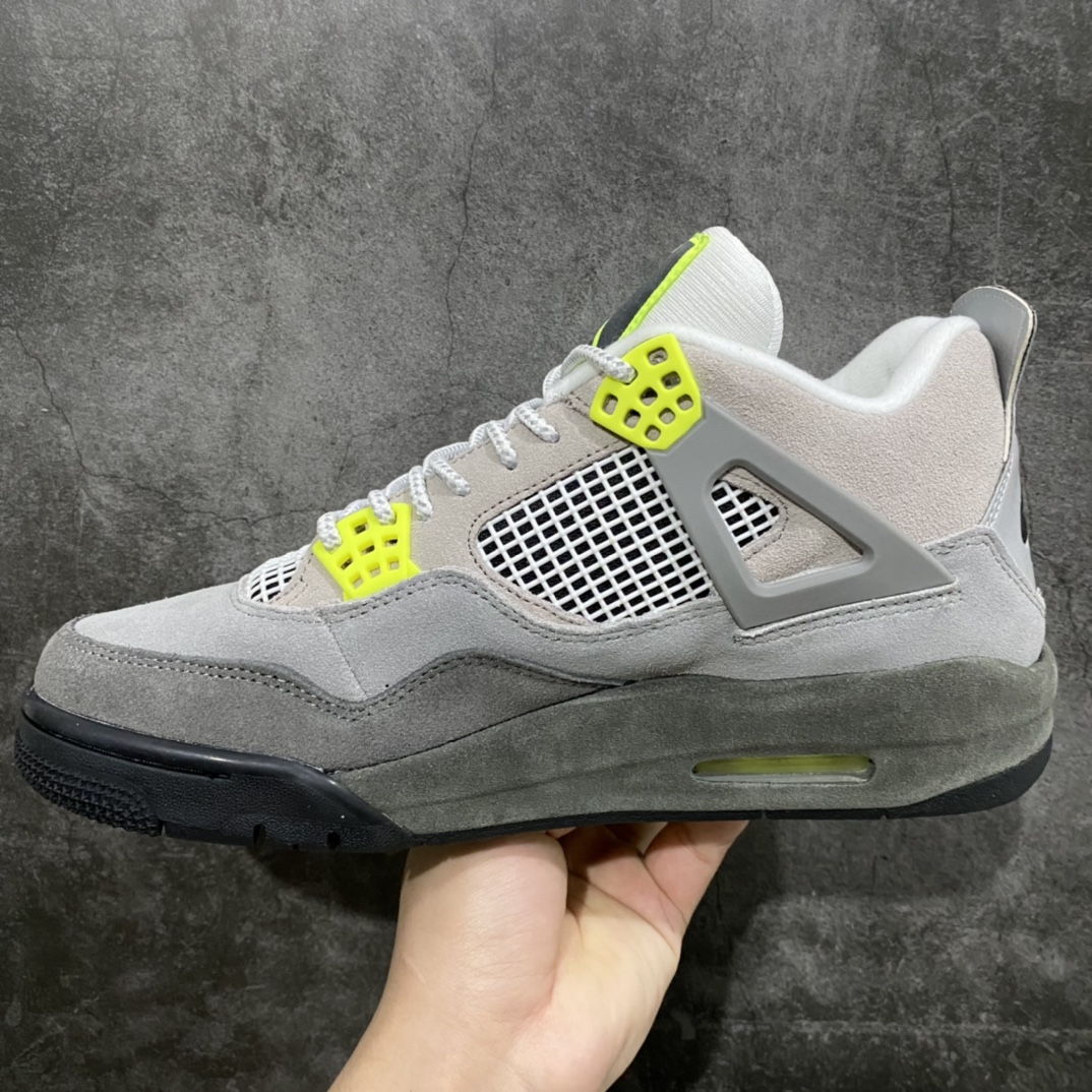 图片[2]-【纯原版本】Air Jordan 4 Retro LE\”Air Max 95 Neon\”AJ4 乔丹4代灰绿麂皮 货号：CT5342-007n码数：40-47.5含半码-莆田鞋批发中心