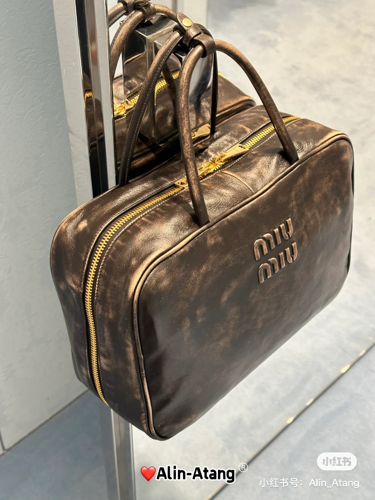 Miu Miu miumiu bowling briefcase retro polished cowhide arrives black 23 new products purchasing special briefcase