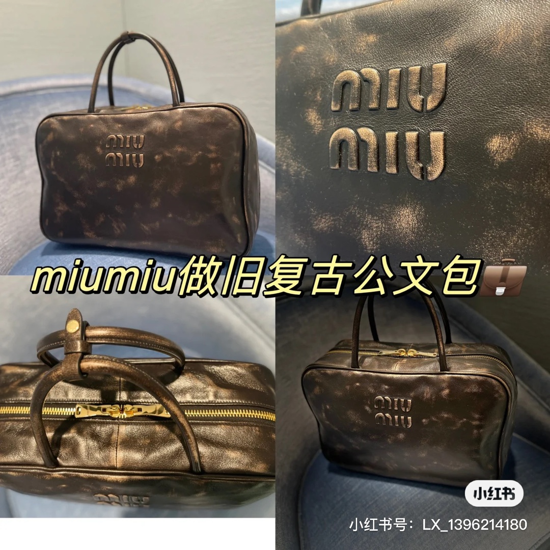 Miu Miu miumiu bowling briefcase retro polished cowhide arrives black 23 new products purchasing special briefcase