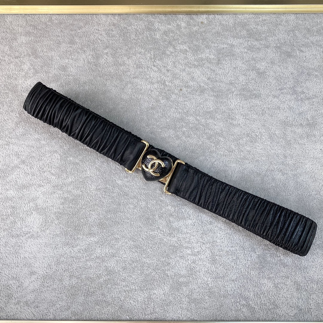 chanel2023浅金色金属羊皮带