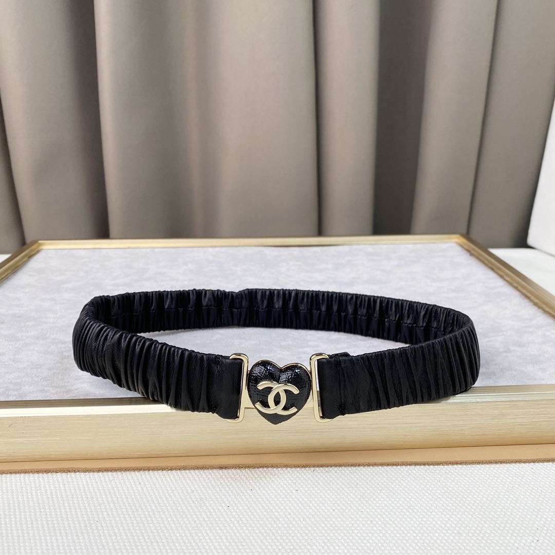 chanel2023浅金色金属羊皮带