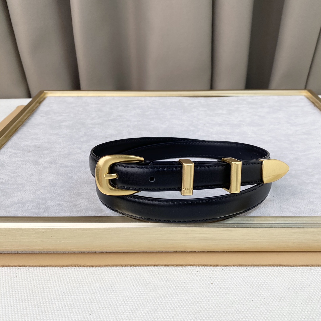 Celine新品立体浮标针扣女士腰带