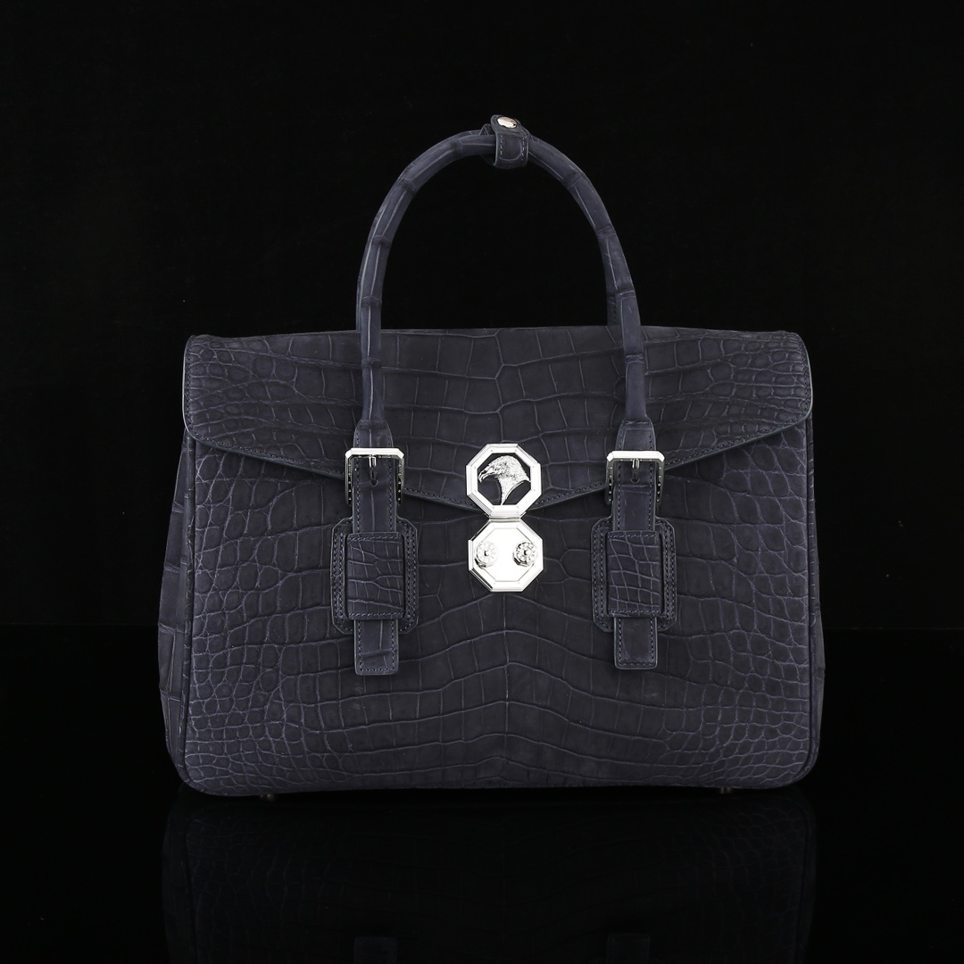 实拍图📸 国产磨砂鳄鱼肚皮🐊🐊公文包💼⚠️纯钢五金 ⚠️【内里配头层牛皮】 尺寸 40*28*13