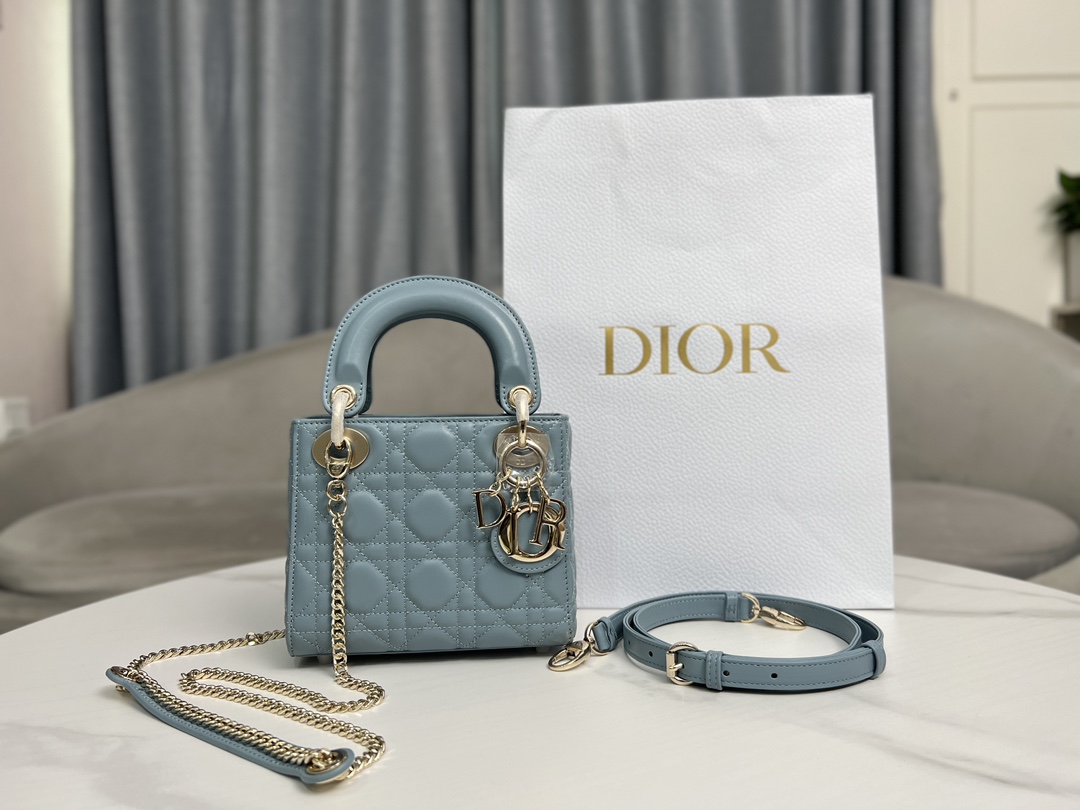 Dior Bags Handbags Replica Best
 Blue Gold Embroidery Sheepskin Lady Chains