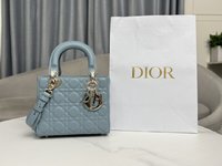 1:1 Replica
 Dior Bags Handbags Blue Embroidery Sheepskin Lady