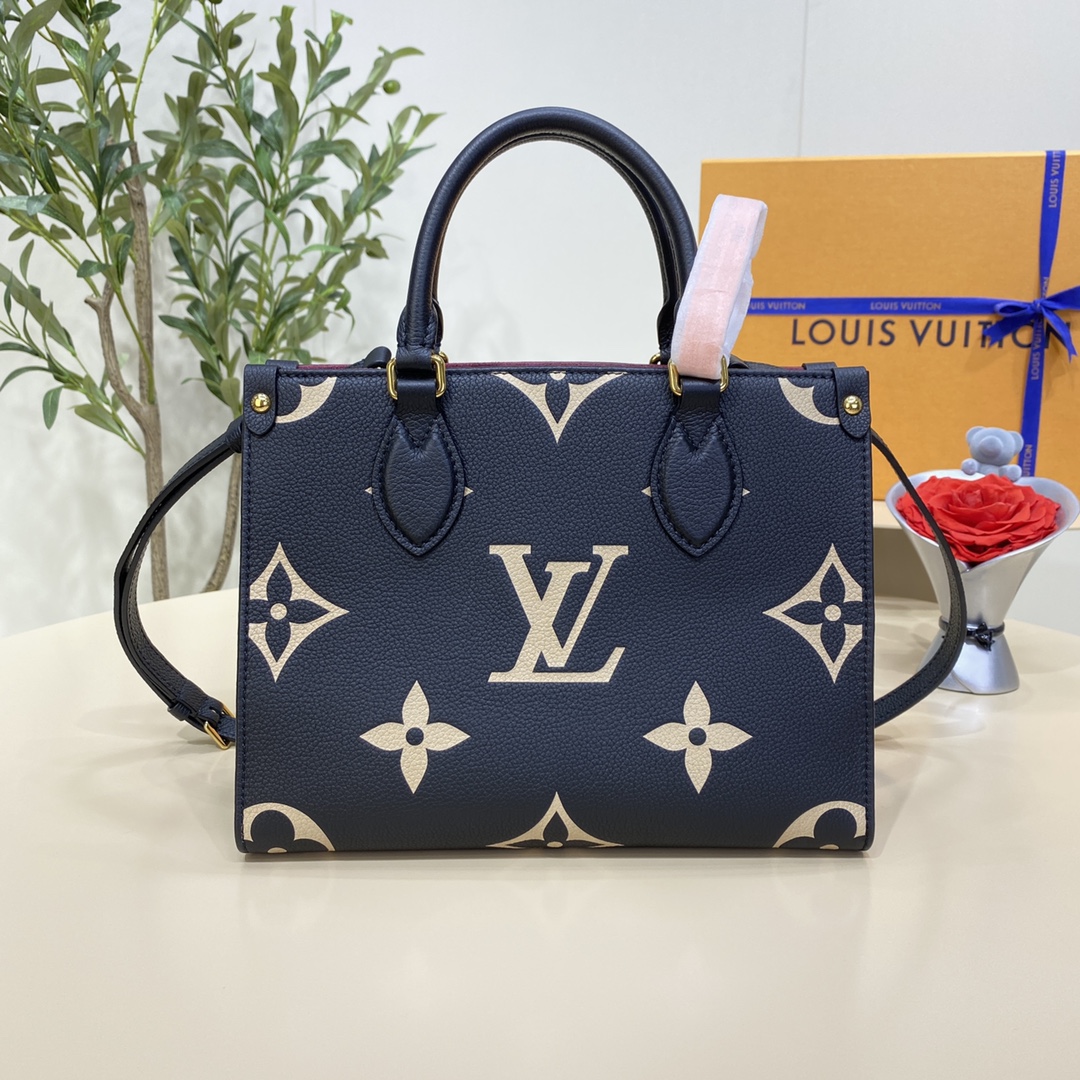 Louis Vuitton LV Onthego Sacos Bolsas Compre barato
 Preto Impressão Todo o Aço Couro de vaca Mini M45659