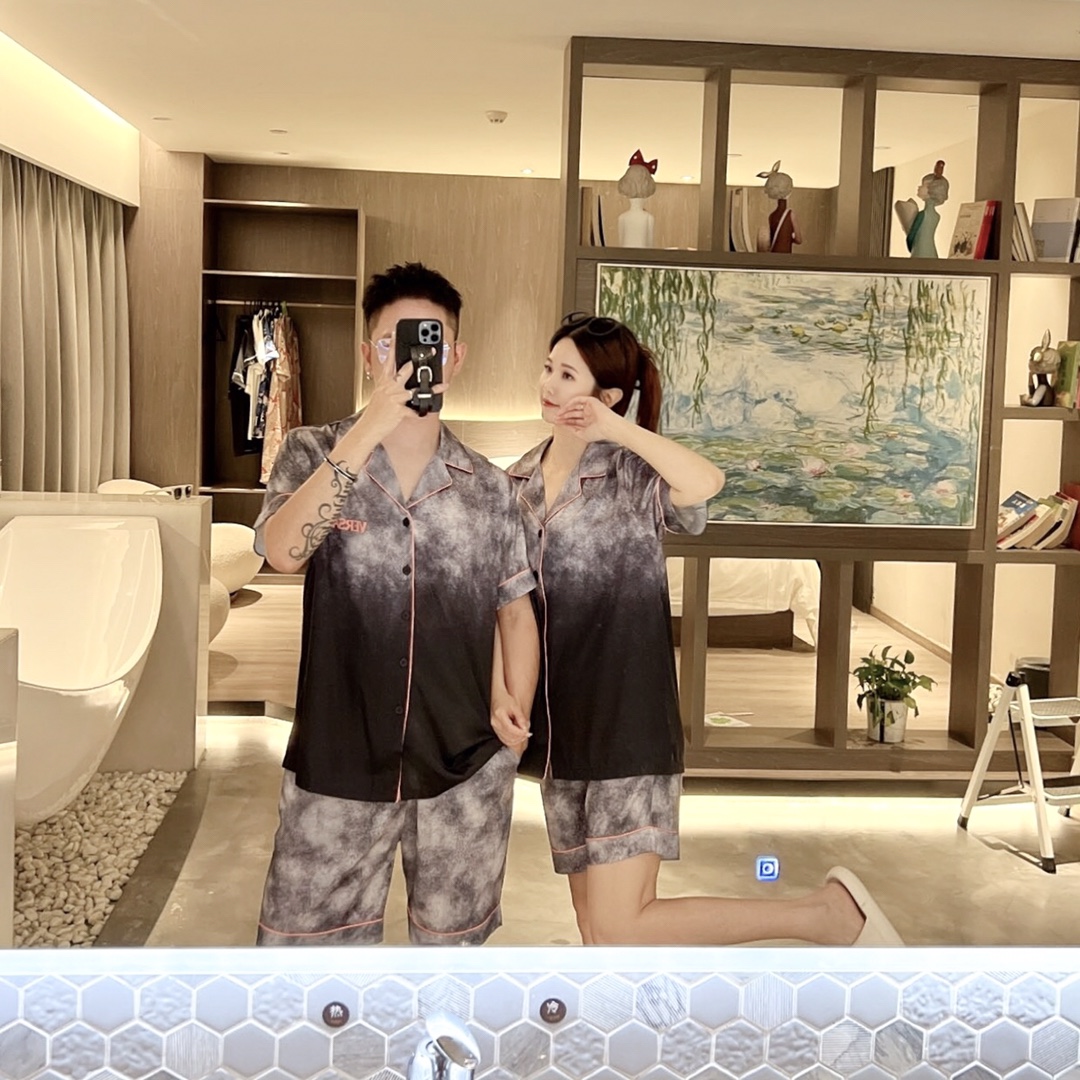 2024 VERSACE Versace ropa de casa, tejido de seda coreano de alta costura, suave y cómodo, unisex, tallas M～XXXL