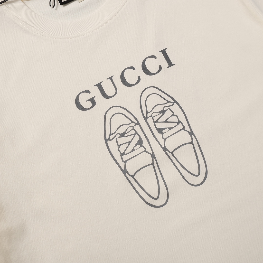 Gucci/古驰23SS新款素描鞋子T恤短袖