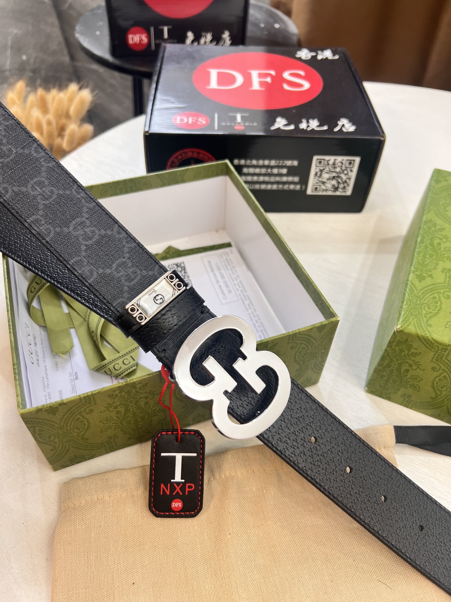 GUCCi男士皮带牛皮低手感手感细腻内穿GG五金霸气十足4.0cm