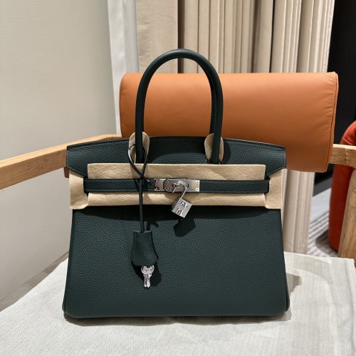 Birkin 30cm Vert Titien Togo Leather Silver Hardware Handmade Bag 1 Birkin 30cm Vert Titien Togo Leather Silver Hardware Handmade Bag
