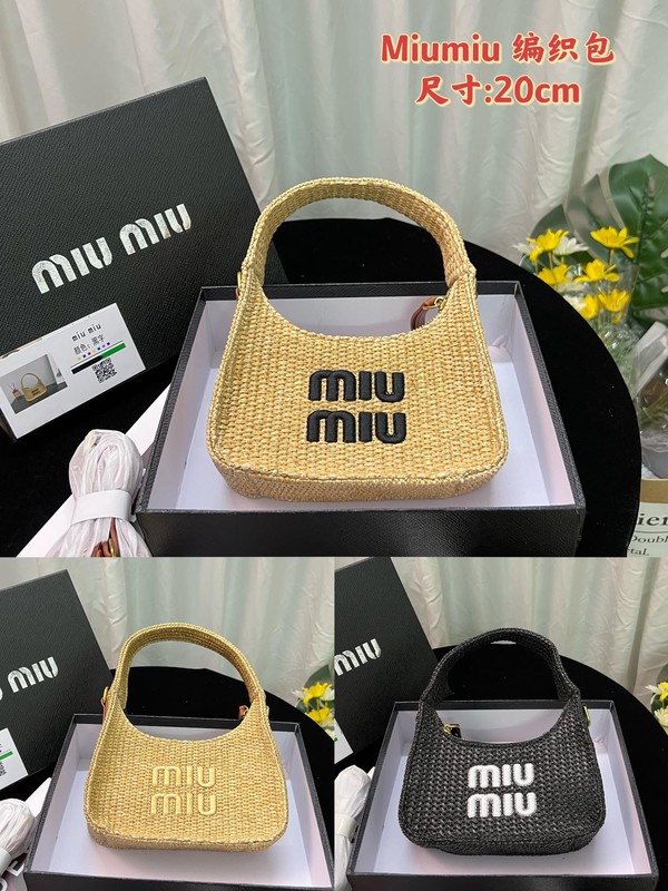 MiuMiu Crossbody & Shoulder Bags Same as Original Straw Woven Summer Collection Underarm