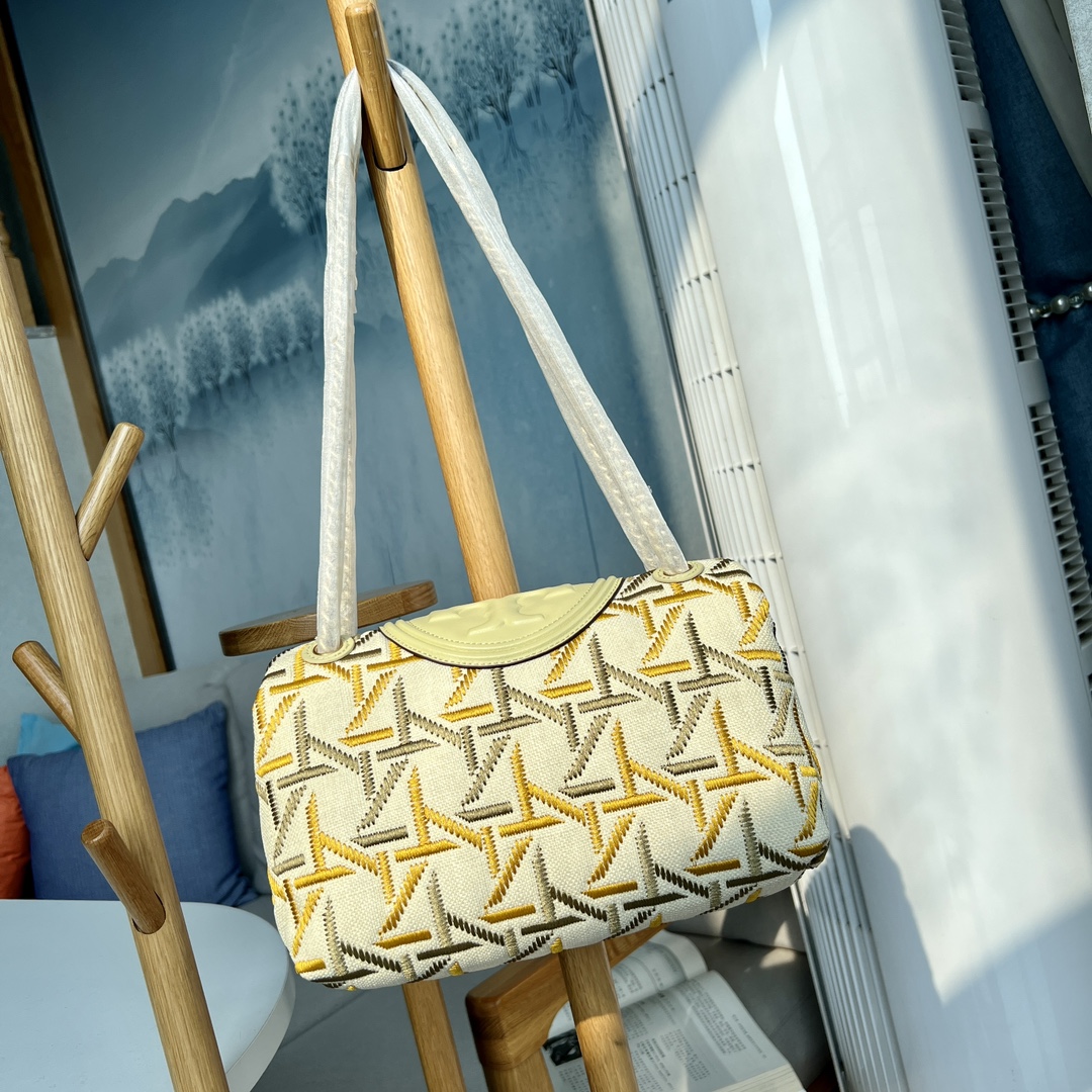 Tory Burch ～Tory burch新款链条盖头包 绣花弗莱明大号 链条伸缩设计
