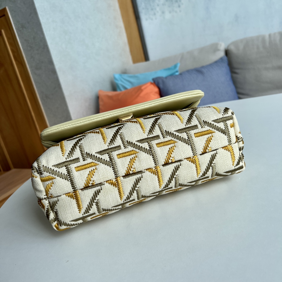 Tory Burch ～Tory burch新款链条盖头包 绣花弗莱明大号 链条伸缩设计