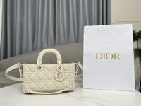 Dior Bags Handbags White Sewing Cowhide Frosted Lady Chains