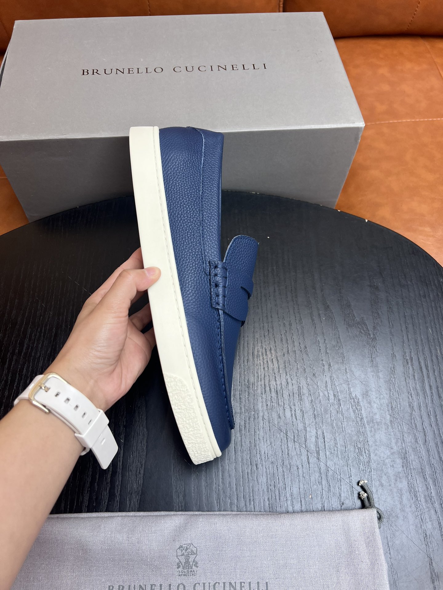 Factory precio Nuevo Brunello Cucinelli zapatos de calzado nuevo, tela con piel de vaca de grano de 