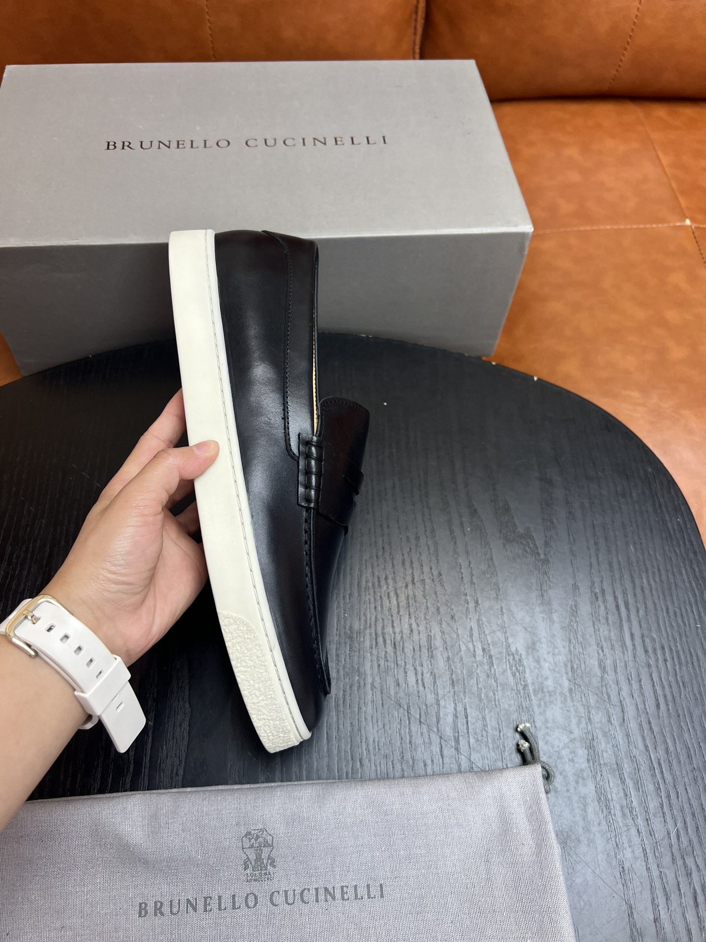 Factory precio Nuevo Brunello Cucinelli zapatos de calzado nuevo, tela con piel de vaca de grano de 