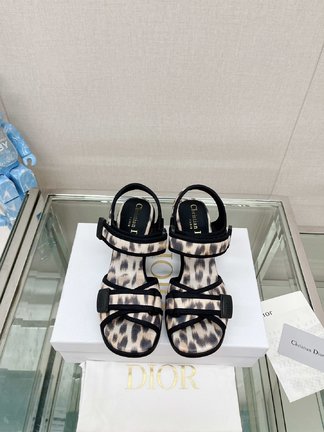 Dior Shoes Sandals Best Replica Leopard Print Rubber Fashion