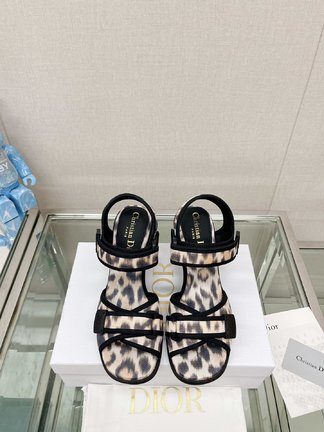 AAAA Customize Dior Buy Shoes Sandals Leopard Print Rubber Fashion