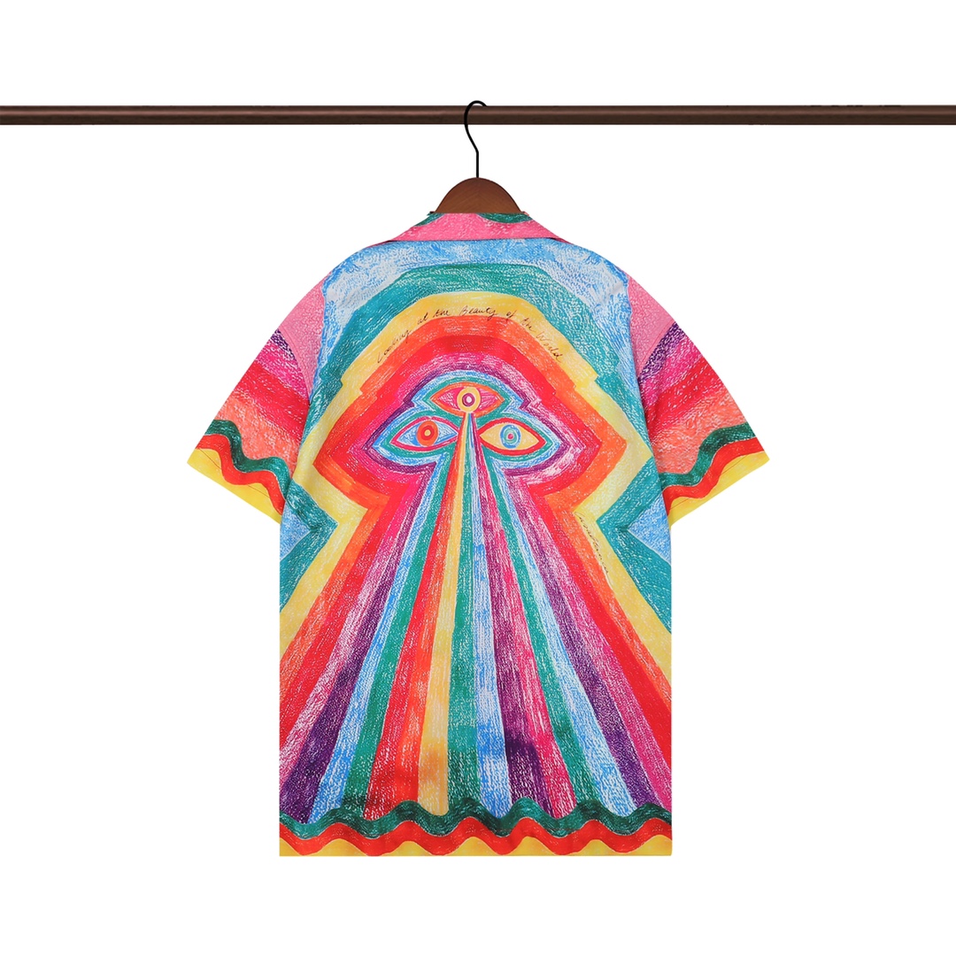 P58 Casablanca 卡萨布兰卡 
彩虹满印短袖衬衫 M L XL 2XL 3XL