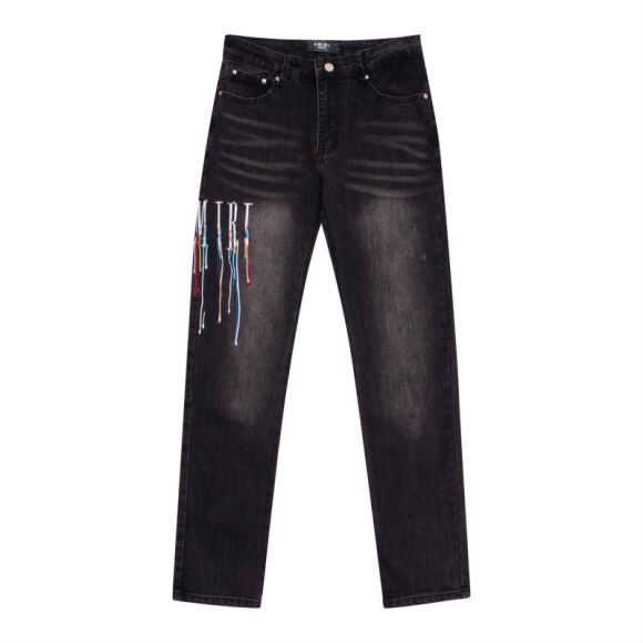 Amiri Clothing Jeans Black Embroidery Track