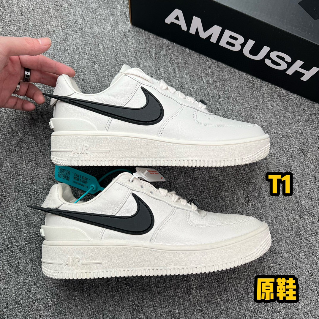 图片[2]-【T1 外贸版】 Ambush x AF1 Air Force 1 Low 空军一号低帮运动板鞋 联名大钩白黑 DV3464-002n市场最优版本 完美品控 全套原原楦纸版 原厂Prime Asia贝利进口皮料加持 越南原大装底数据 私模大底最大开发至47.5 左右脚Logo不同 注意区分 全鞋电脑针车 工整有序 视觉效果满分 新版鞋撑改用纸团代替 原厂港宝加持完美还原灵魂版型 原盒原配从里到外百分百还原 所有细节均可匹配公司原版 发外贸可100%充正SIZE：36-47.5n-莆田鞋批发中心