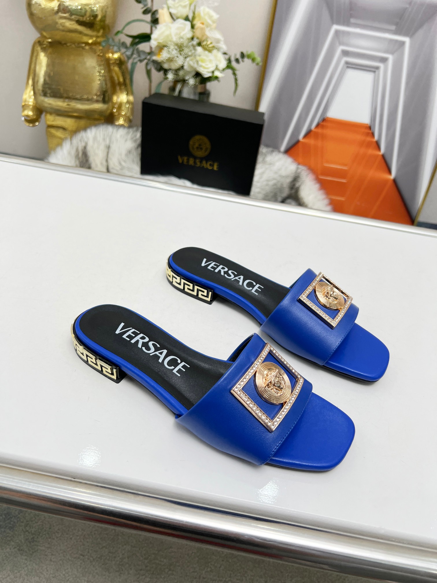 Factory precio: suela de cuero P215 suela de goma P180 yardas: 35-44 (44 se puede pedir) Versace nue