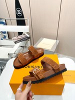 Louis Vuitton Schoenen Pantoffels Echt leer Schapenvacht Lente/Zomercollectie
