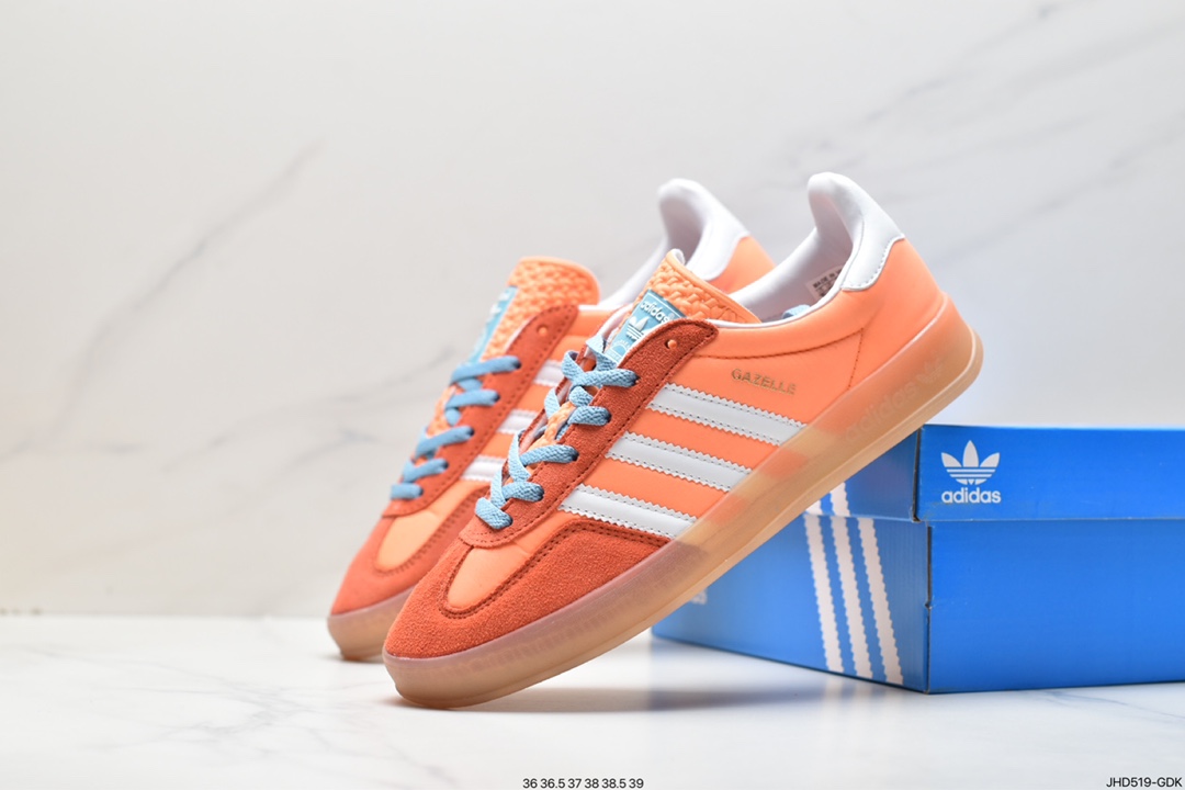 190 Adidas Originals Gazelle Indoor 三叶草复古休闲防滑耐磨低帮板鞋 HQ9017