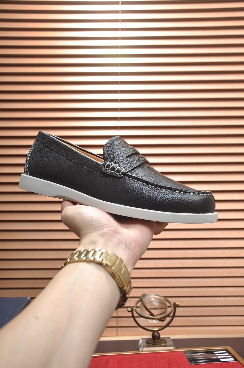 Dior Men's Black Leather Loafers with White Stitching, Sizes 38-45 5 i1685817429 5585 3