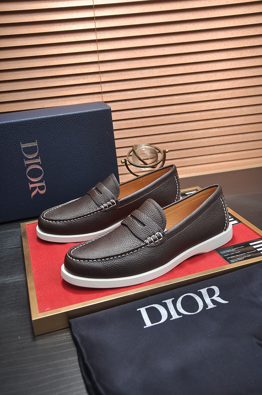 Dior Men's Brown Leather Penny Loafers - Original Quality 4 i1685817477 5486 2