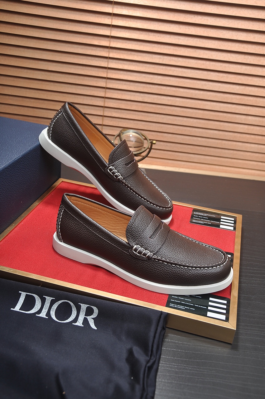 Dior Men's Brown Leather Penny Loafers - Original Quality 7 i1685817477 7455 5