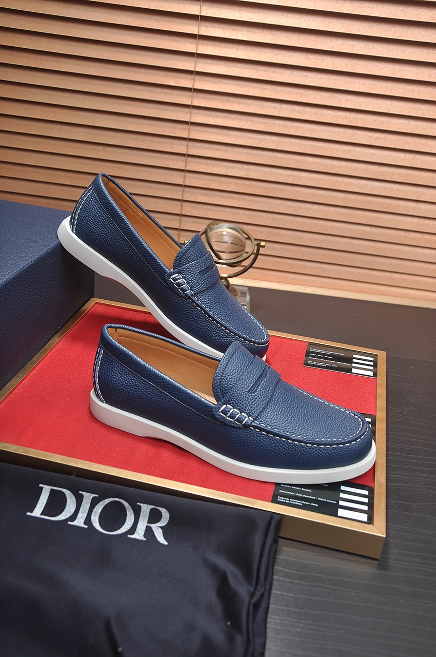 Dior Men's Blue Leather Loafers, Italian Craftsmanship, Sizes 38-45 7 i1685817491 4429 5