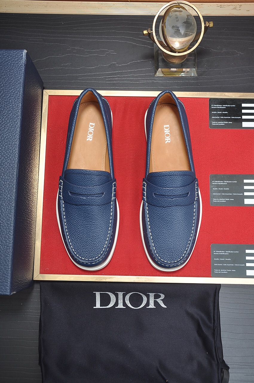 Dior Men's Blue Leather Loafers, Italian Craftsmanship, Sizes 38-45 2 i1685817491 7791 0
