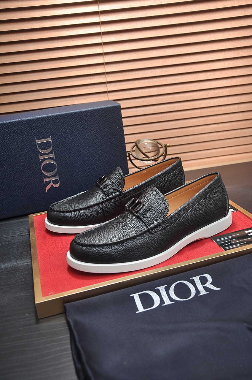 Dior Men's Black Leather Loafers with CD Buckle - Size 38-45 4 i1685817516 3185 2