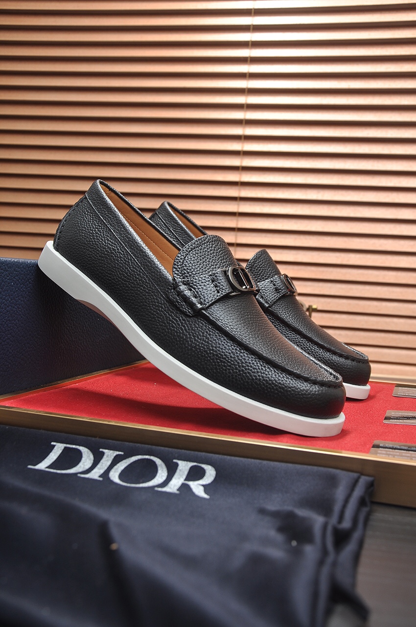 Dior Men's Black Leather Loafers with CD Buckle - Size 38-45 3 i1685817516 4361 1