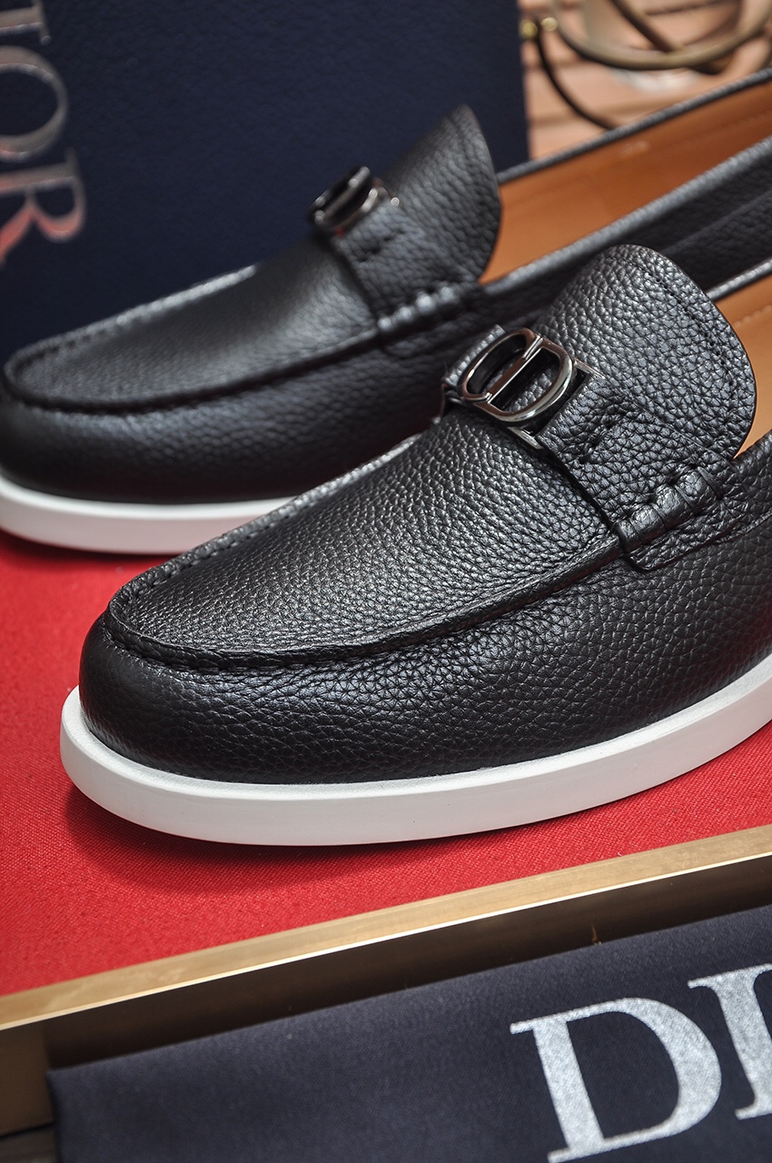 Dior Men's Black Leather Loafers with CD Buckle - Size 38-45 9 i1685817516 5277 7