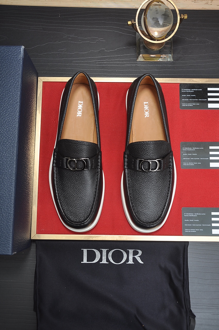 Dior Men's Black Leather Loafers with CD Buckle - Size 38-45 2 i1685817516 8297 0