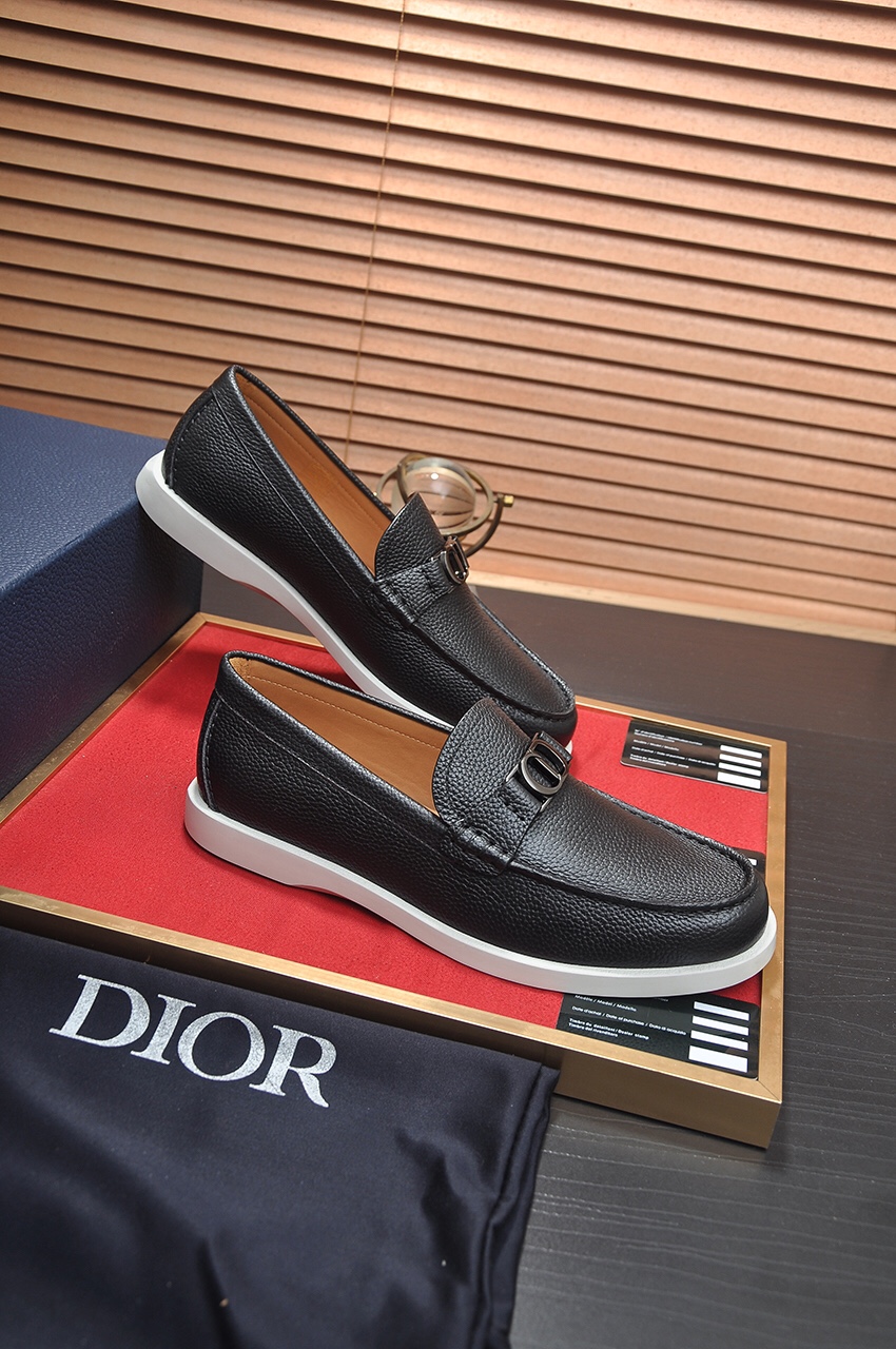 Dior Men's Black Leather Loafers with CD Buckle - Size 38-45 7 i1685817516 8344 5