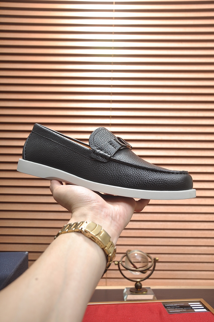 Dior Men's Black Leather Loafers with CD Buckle - Size 38-45 5 i1685817516 9449 3