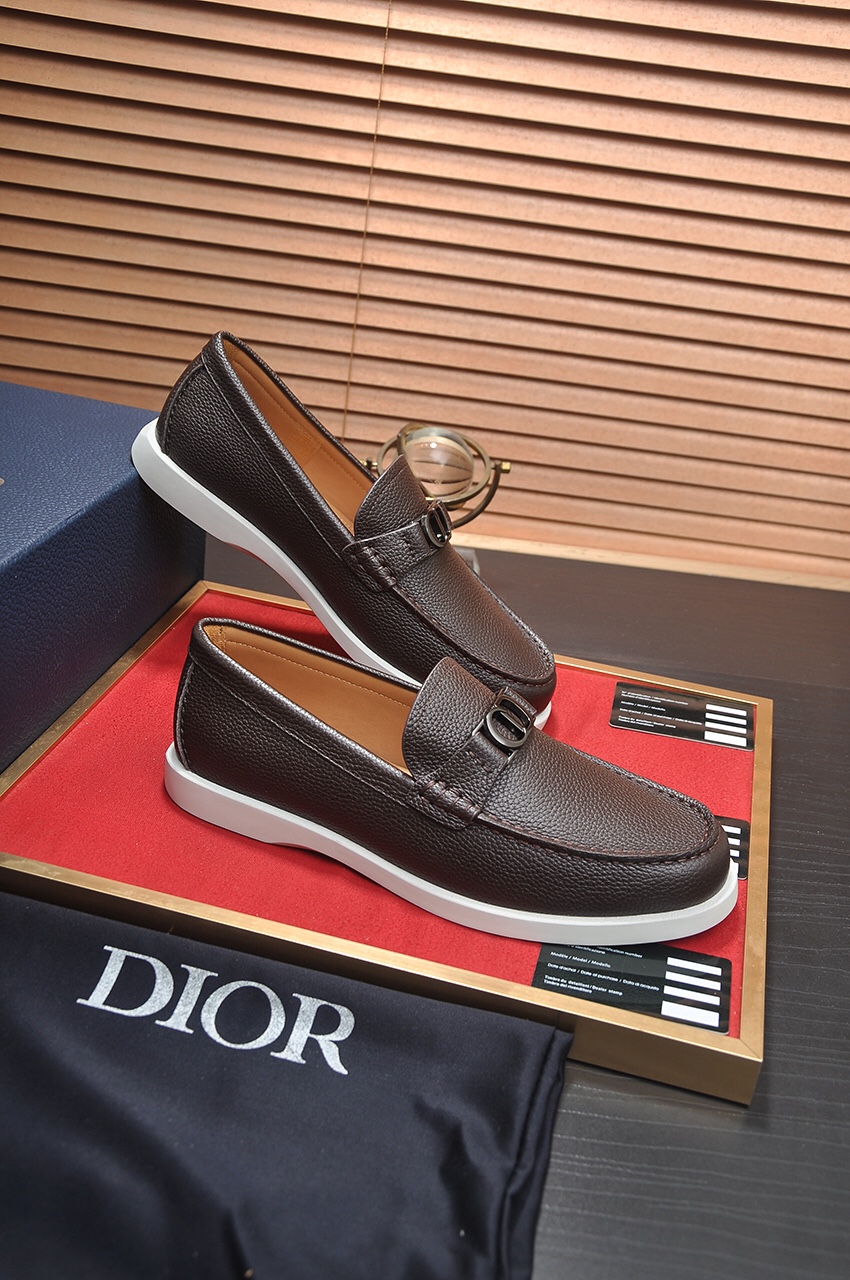 Dior Leather Loafers for Men - Brown with CD Buckle - Sizes 38-44 7 i1685817544 1549 5