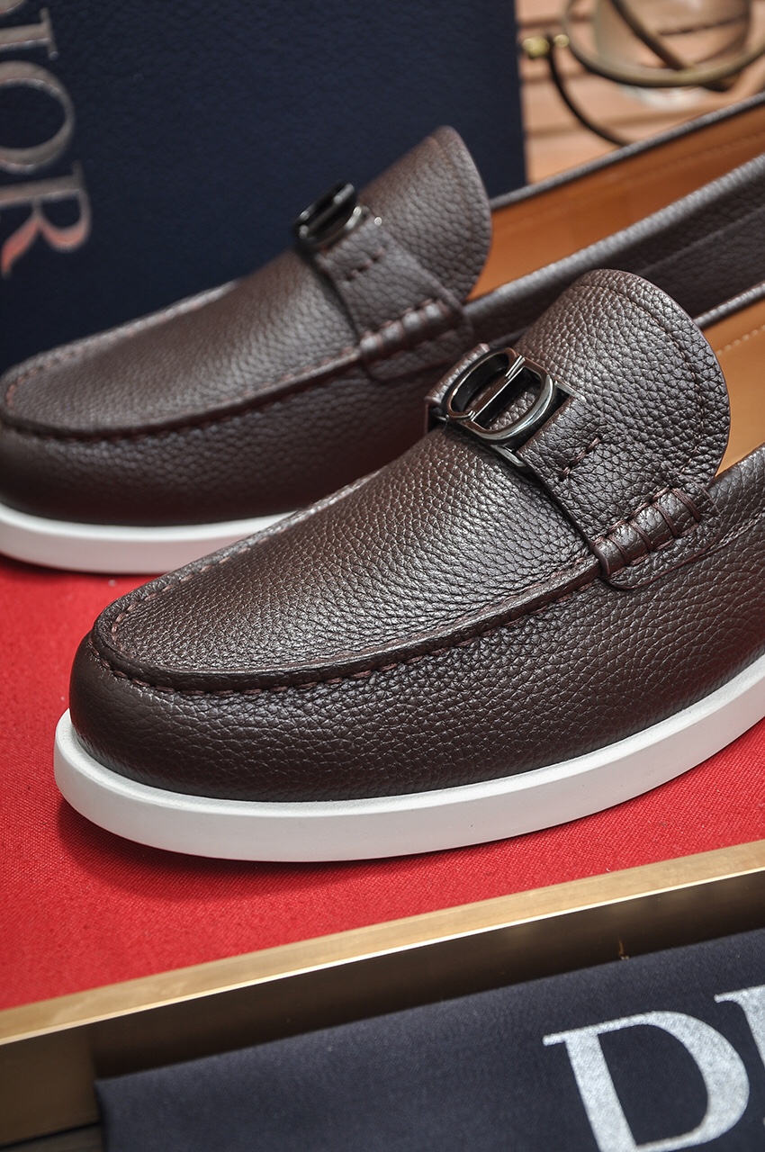 Dior Leather Loafers for Men - Brown with CD Buckle - Sizes 38-44 9 i1685817544 2117 7