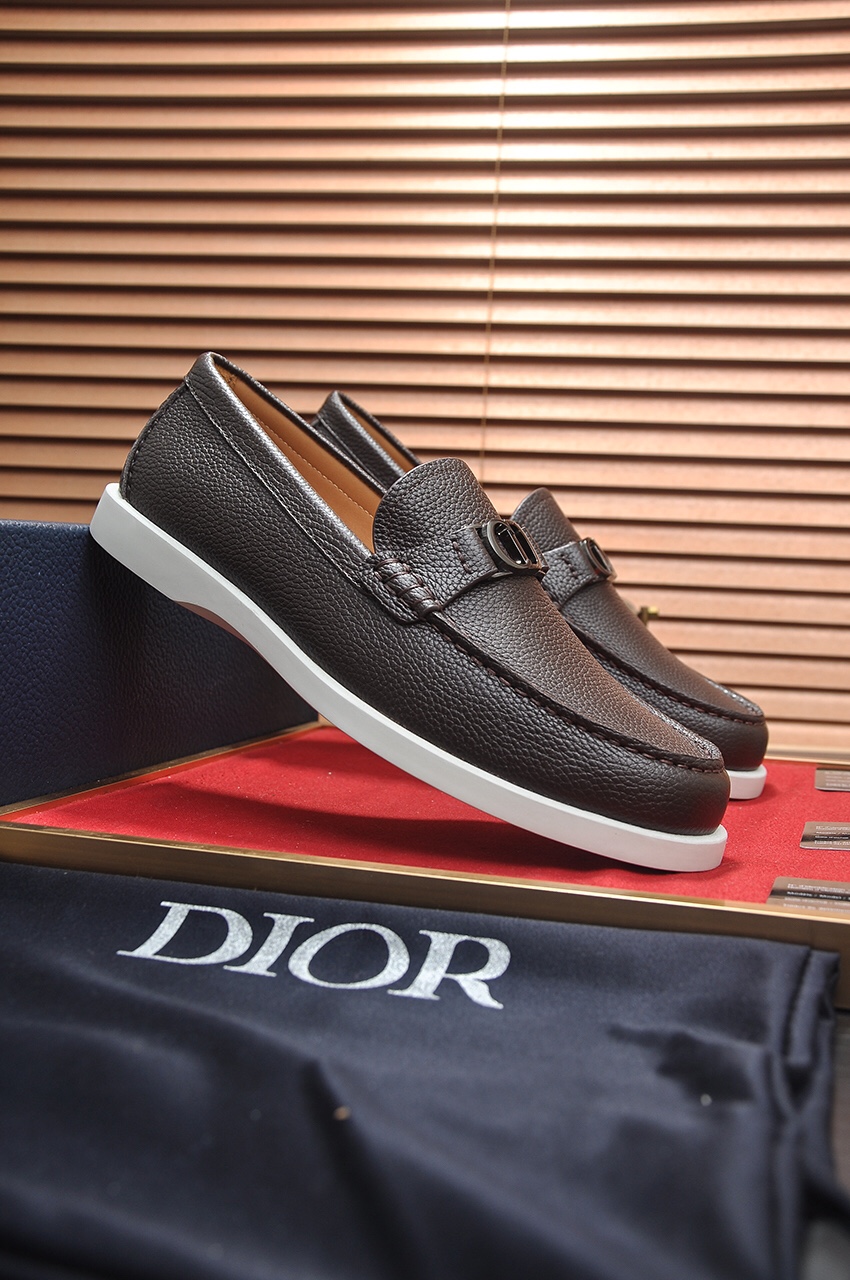 Dior Leather Loafers for Men - Brown with CD Buckle - Sizes 38-44 3 i1685817544 6997 1