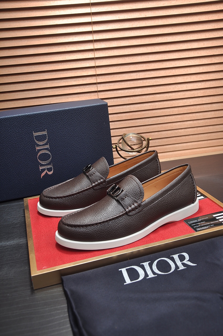 Dior Leather Loafers for Men - Brown with CD Buckle - Sizes 38-44 4 i1685817544 7149 2