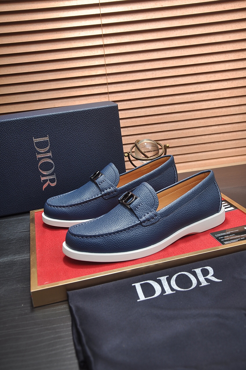Dior Men's Blue Leather Loafers with CD Buckle, Sizes 38-45 4 i1685817558 2954 2